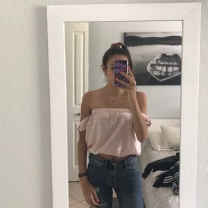 OFF THE SHOULDER PAPER HEARTS TOP!